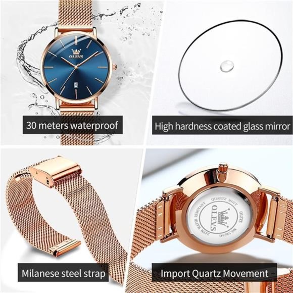 Women\'s Watch, 6.5mm Ultra-Thin Big Face Business Casual Ladies Watch, Japanese main image 4